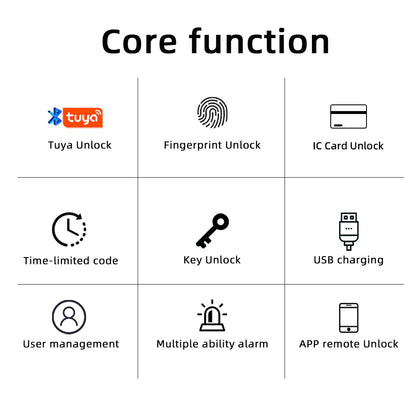 M5 Tuya BLE Fingerprint Door Lock Digital Electronic Lock with Password/Key/Ic Card/ Smartlife/ Tuya APP Unlock