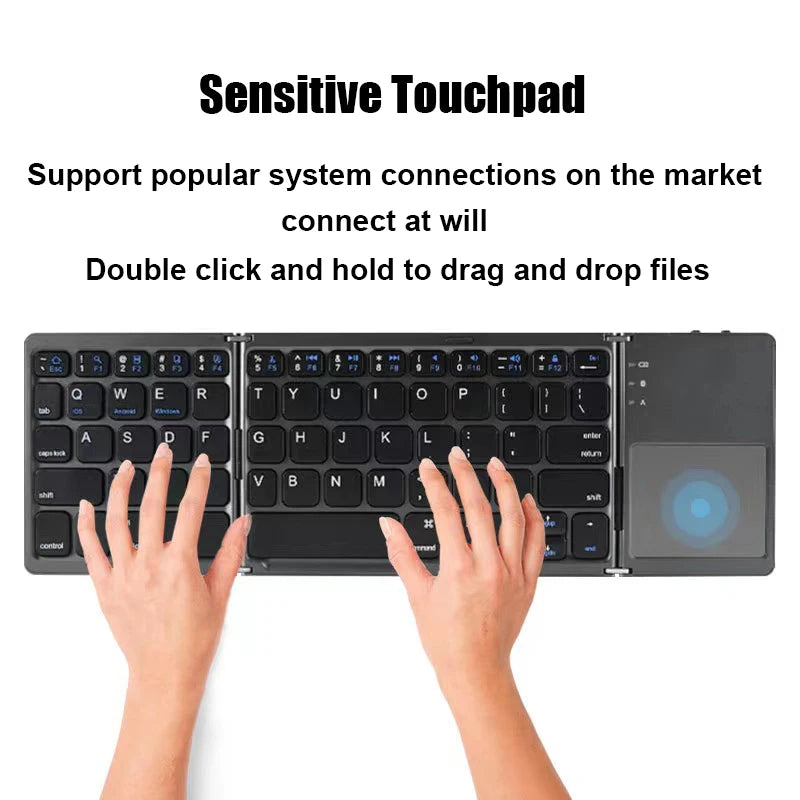 Folding Keyboard Bluetooth with Touchpad